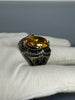 Handmade 925 Sterling Silver Men’s Citrine Ring | Vintage Ottoman Style Yellow Stone