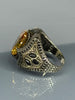 Handmade 925 Sterling Silver Men’s Citrine Ring | Vintage Ottoman Style Yellow Stone