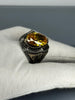 Handmade 925 Sterling Silver Men’s Citrine Ring | Vintage Ottoman Style Yellow Stone