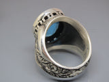 Turkish Handmade Jewelry 925 Sterling Silver Aquamarine Stone Men's Ring