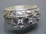 Turkish Handmade Jewelry 925 Sterling Silver Zircon Stone Men's Ring