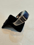 Turkish Handmade Jewelry 925 Sterling Silver Sapphire Stone Men's Rings