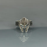 Handmade Sterling Silver Spartan Helmet Ring - Viking Norse Jewelry