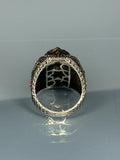 Vintage Sterling Silver Men's Garnet Ring: Handcrafted Gothic Statement Jewelry