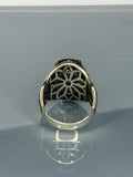 Handmade 925 Sterling Silver Men's Ring: Sapphire Stone, Vintage King Design