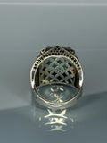 Handcrafted Sterling Silver Green Zircon Ring: Antique Gothic Jewelry