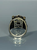 Handcrafted 925 Sterling Silver Onyx Stone Ring Antique Gothic Men's Jewelry