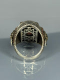Sterling Silver Garnet Ring: Vintage Ottoman Lion Design, Handmade Jewelry