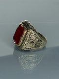 Turkish Handmade Jewelry 925 Sterling Silver Ruby Stone Turkic Design Mens Rings
