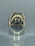 Aquamarine Sterling Silver Men's Ring: Vintage Style Statement Ottoman Design Claw Jewelry