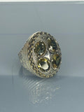 Sterling Silver Men's Ring: Peridot 4 Stone Ottoman Design, Vintage Statement Jewelry