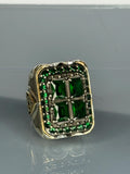 Turkish Handmade Jewelry 925 Sterling Silver Emerald Stone Mens Rings