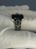Handmade 925 Sterling Silver Emerald Stone Men's Ring: Artisan Crafted