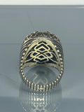 Sterling Silver Men's Ring: Peridot 4 Stone Ottoman Design, Vintage Statement Jewelry