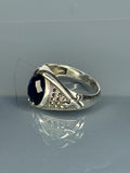 Handmade Sterling Silver Sapphire Ring: Artisan Crafted Zulfiqaar Style