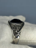 Handmade Sterling Silver Sapphire Ring: Artisan Crafted Zulfiqaar Style