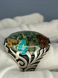 Turkish Handmade Jewelry 925 Sterling Silver Turquoise Stone Mens Rings