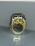 Turkish Handmade Jewelry 925 Sterling Silver Emerald Stone Mens Rings