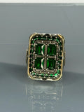 Turkish Handmade Jewelry 925 Sterling Silver Emerald Stone Mens Rings