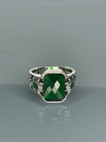 Handmade 925 Sterling Silver Emerald Stone Men's Ring: Artisan Crafted