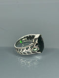 Handmade 925 Sterling Silver Emerald Stone Men's Ring: Artisan Crafted