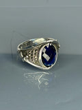 Handmade Sterling Silver Sapphire Ring: Artisan Crafted Zulfiqaar Style