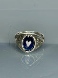 Handmade Sterling Silver Sapphire Ring: Artisan Crafted Zulfiqaar Style