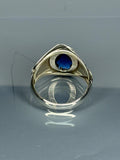 Handmade Sterling Silver Sapphire Ring: Artisan Crafted Zulfiqaar Style