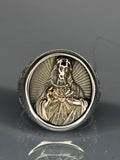 Sterling Silver Jesus Ring: Sacred Heart, Vintage Style Signet