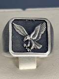 Handcrafted 925 Sterling Silver Men's Eagle Ring: Vintage Statement Jewelry