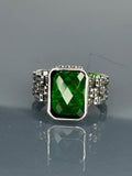 Turkish Handmade 925 Sterling Silver Emerald Stone Men's Ring