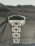 Turkish Handmade 925 Sterling Silver Emerald Stone Men's Ring