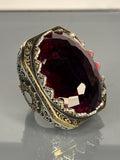 Vintage-Style Ruby 925 Sterling Silver Men's Ring