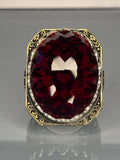 Vintage-Style Ruby 925 Sterling Silver Men's Ring