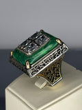Malachite Sterling Silver Men's Ring: Ottoman Design Vintage Jewelry