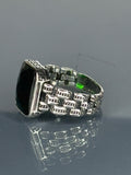 Turkish Handmade 925 Sterling Silver Emerald Stone Men's Ring