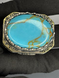 Handmade Turquoise Stone 925 Sterling Silver Men's Ring: Vintage Ottoman Design