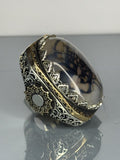 Handmade Sterling Silver Agate Ring: Vintage Ottoman Style Jewelry