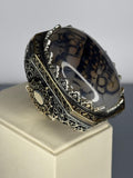 Handmade Sterling Silver Agate Ring: Vintage Ottoman Style Jewelry
