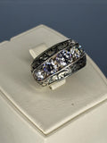 Turkish Handmade 925 Sterling Silver Men's Zircon Ring: Vintage Statement Jewelry