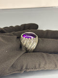 Handmade 925 Sterling Silver Men's Ring: Vintage Amethyst Statement Jewelry
