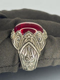 Handmade 925 Sterling Silver Ruby Ring: Vintage Statement Jewelry
