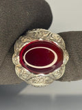 Handmade 925 Sterling Silver Ruby Ring: Vintage Statement Jewelry
