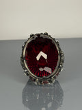 Sterling Silver Men's Ruby Ring: Handmade Ottoman Mosque Design