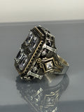 Sterling Silver Men's Zircon Ring: Handmade Turkish Ottoman Design