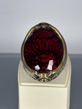 Sterling Silver Ruby Men's Ring: Handmade Ottoman Signet Jewelry