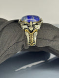 Handmade Sterling Silver Men's Sodalite Ring: Viking Sword Design