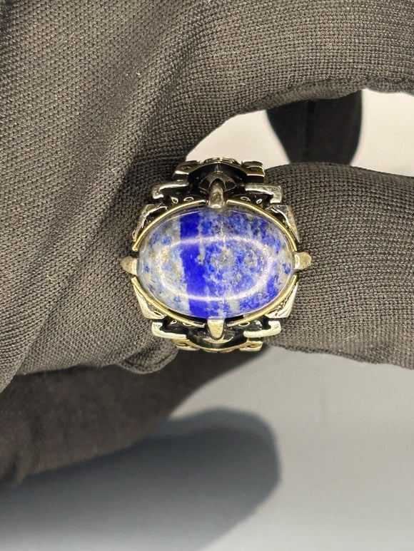Turkish Handmade Jewelry 925 Sterling Silver Sodalite Stone Men's Rings