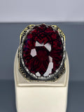 Vintage-Style Ruby 925 Sterling Silver Men's Ring