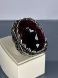 Vintage-Style Ruby 925 Sterling Silver Men's Ring